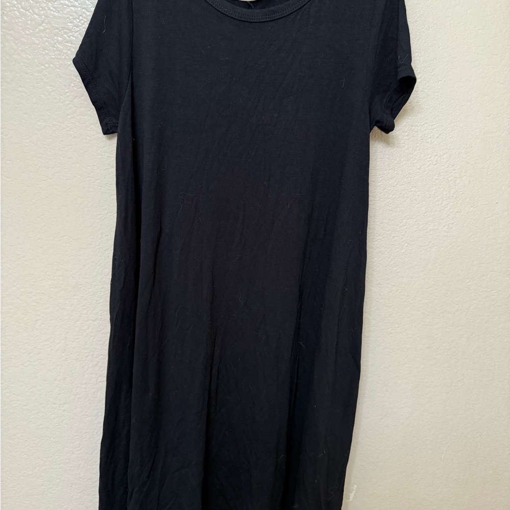 Forever Rose Couture M Black Crew Neck T-shirt Dress, Stretchy,Beach,Casual Y2K